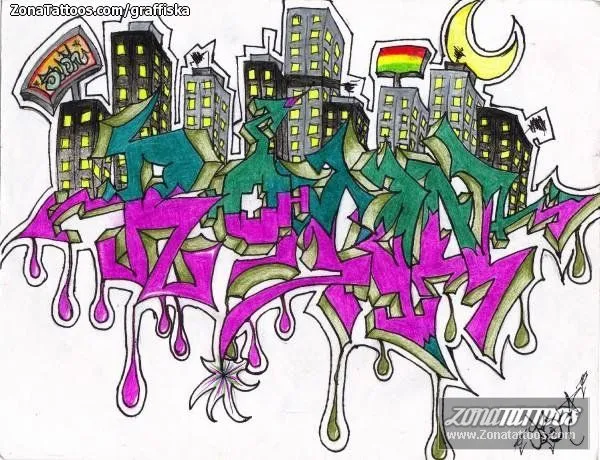 Plantilla/Diseño Tatuaje de graffiska - Graffitis Plantilla/Diseño Tatuaje de graffiska - Graffitis