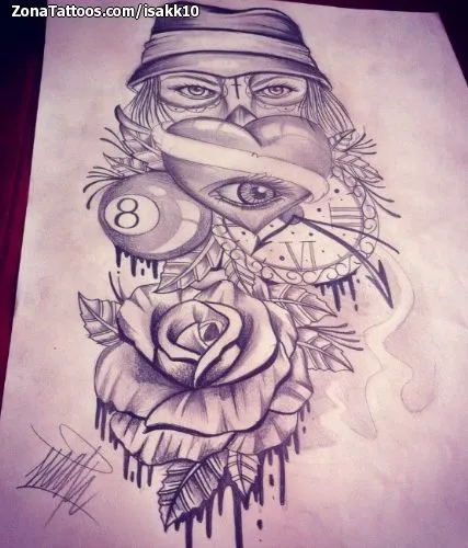 Plantilla/Diseño Tatuaje de isakk10 - Chicanos Rosas Flores Plantilla/Diseño Tatuaje de isakk10 - Chicanos Rosas Flores