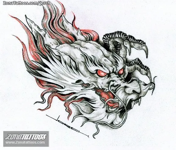 Plantilla/Diseño Tatuaje de jorch - Dragones Orientales