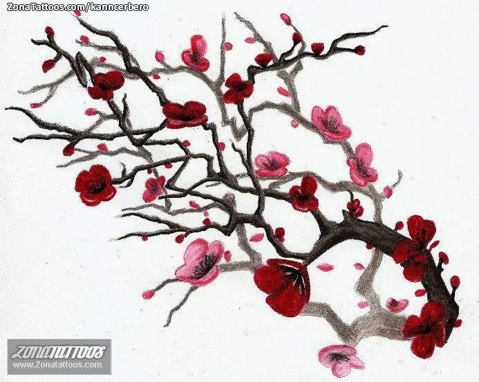 Plantilla/Diseño Tatuaje de kanncerbero - Árboles Cerezos
