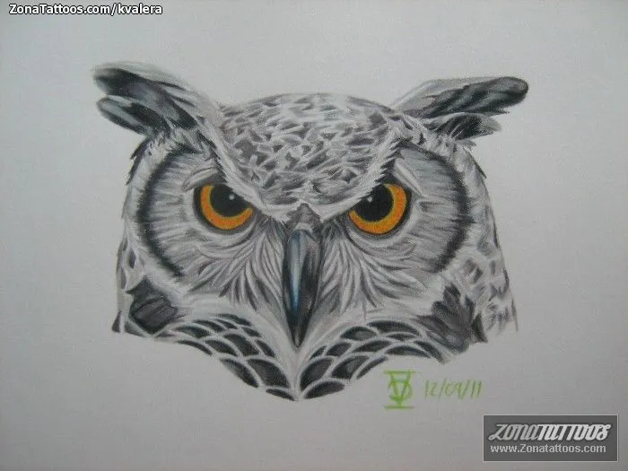 Plantilla/Diseño Tatuaje de Kvalera - Búhos Aves Animales Plantilla/Diseño Tatuaje de Kvalera - Búhos Aves Animales