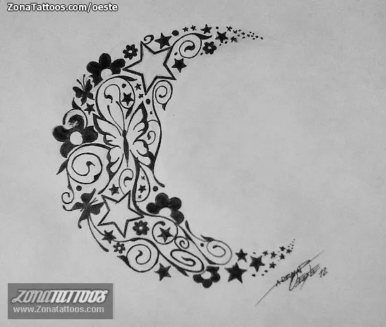 Plantilla/Diseño Tatuaje de oeste - Lunas Astronomía
