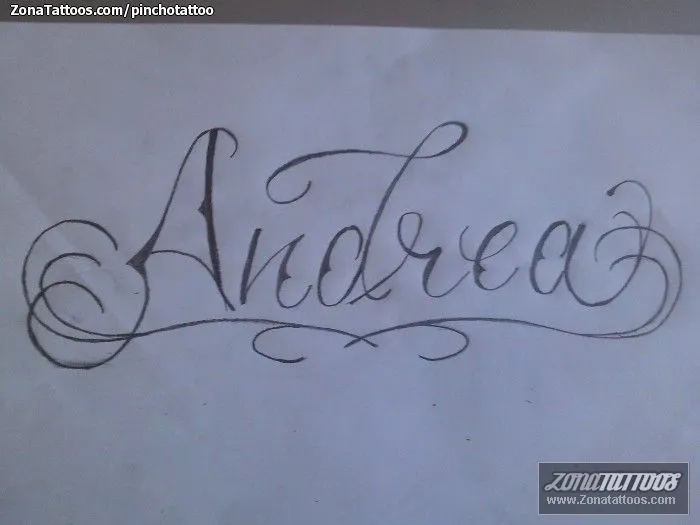 Plantilla/Diseño Tatuaje de pinchotattoo - Letras Andrea Nombres