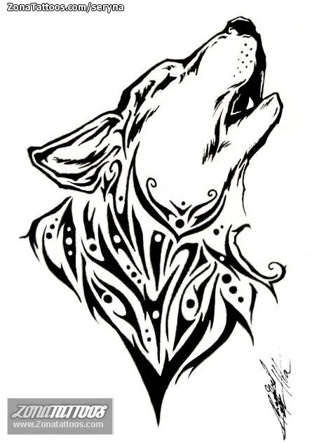Plantilla/Diseño Tatuaje de Seryna - Lobos Tribales Animales Plantilla/Diseño Tatuaje de Seryna - Lobos Tribales Animales