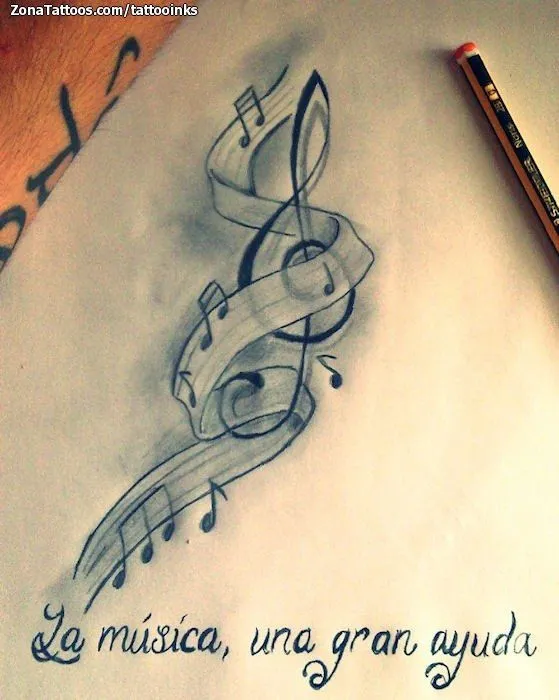 Plantilla/Diseño Tatuaje de TattooInkS - Notas Musicales ... Plantilla/Diseño Tatuaje de TattooInkS - Notas Musicales ...