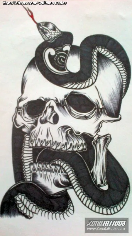 Plantilla/Diseño Tatuaje de WillmerRuedas - Calaveras Serpientes Plantilla/Diseño Tatuaje de WillmerRuedas - Calaveras Serpientes