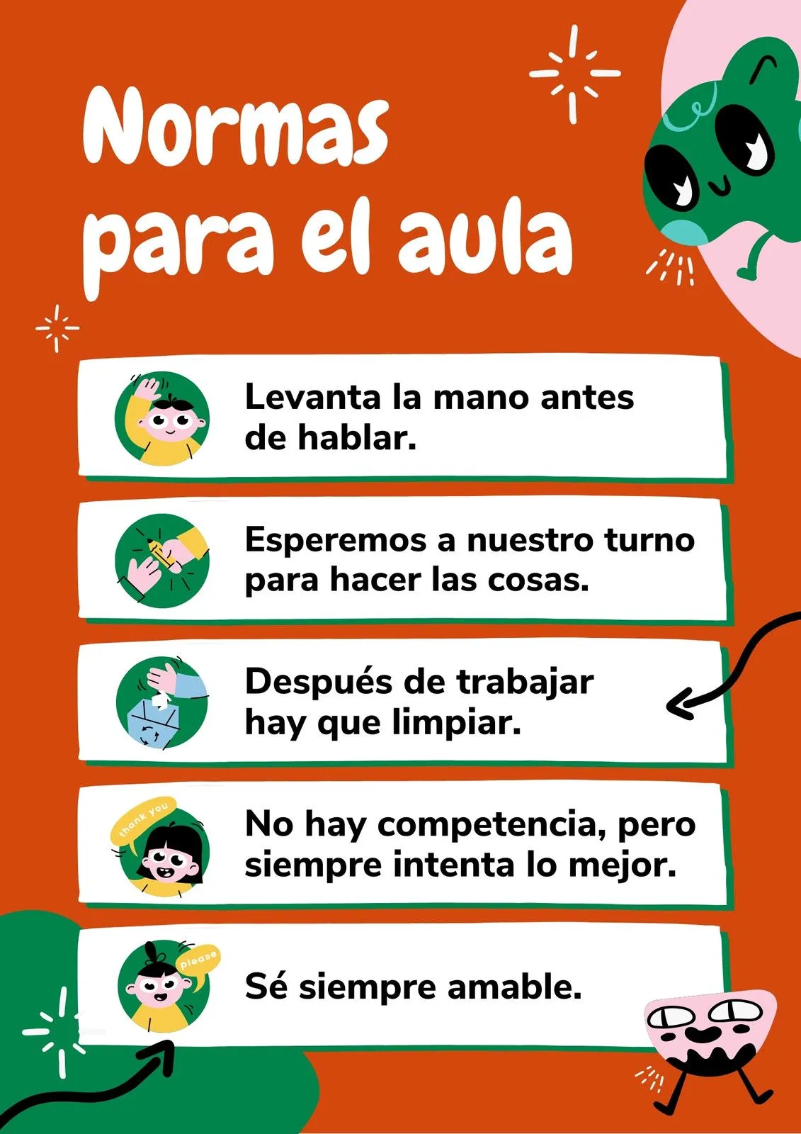 Plantillas de afiches con reglas de clase gratis | Canva