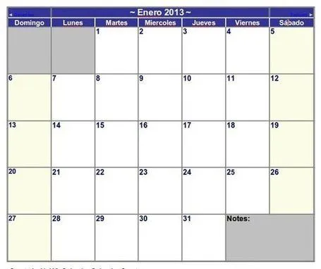 Calendario 2013 para imprimir - Imagui
