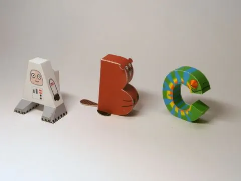 plantillas para hacer alfabeto 3D | Minibu