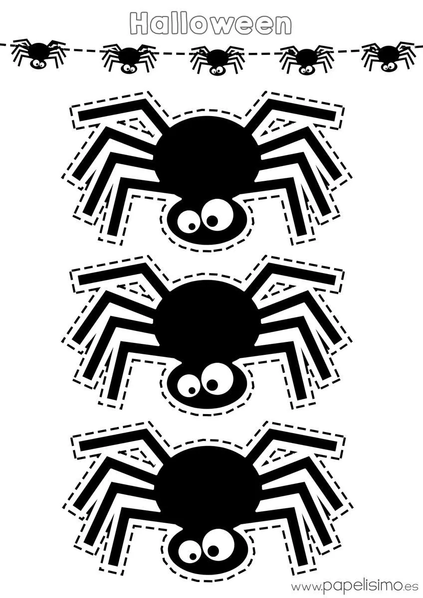 Plantillas de arañas de Halloween | Manualidades Plantillas de arañas de Halloween | Manualidades