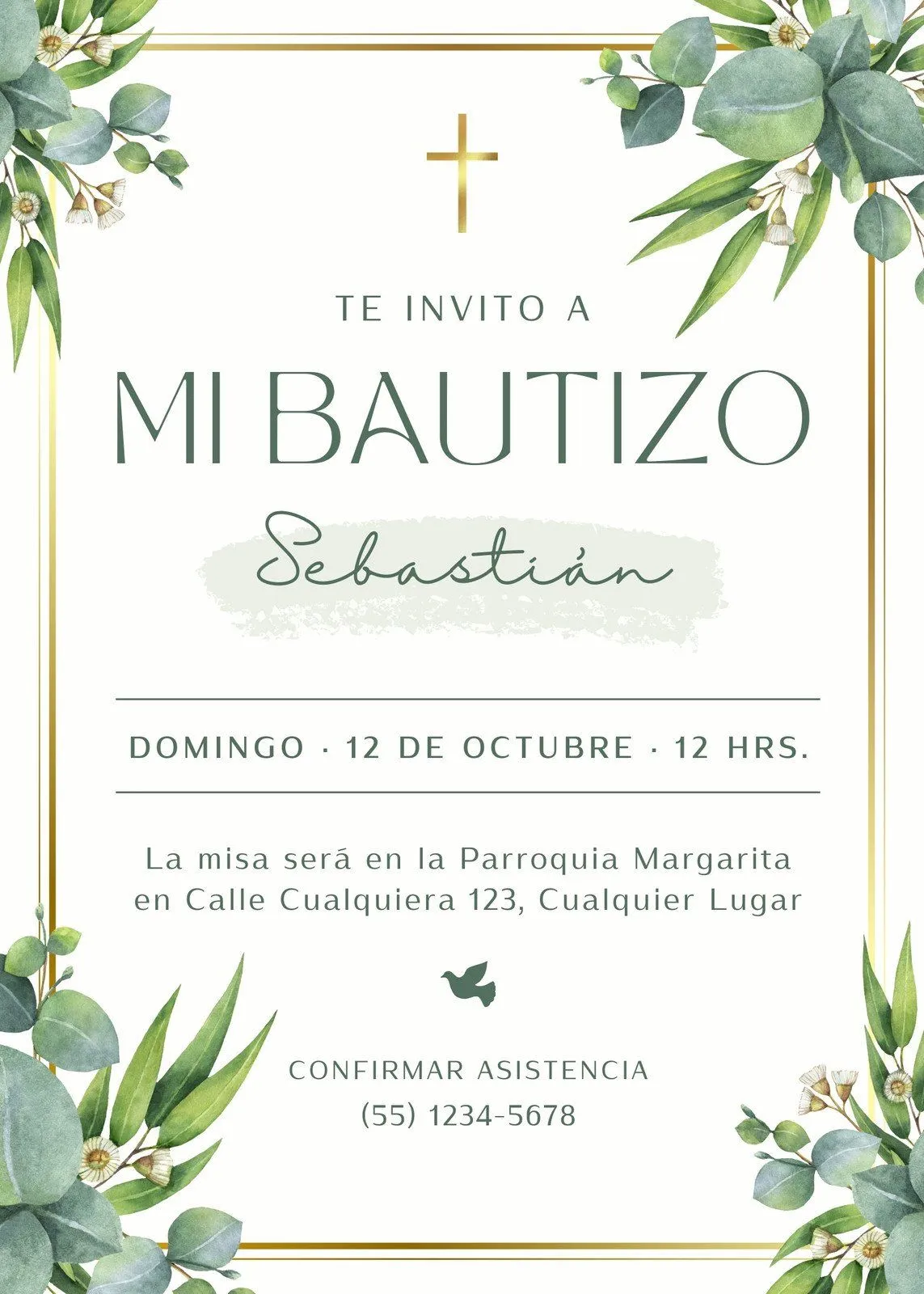 Plantillas bautizo - Gratis y editables - Canva