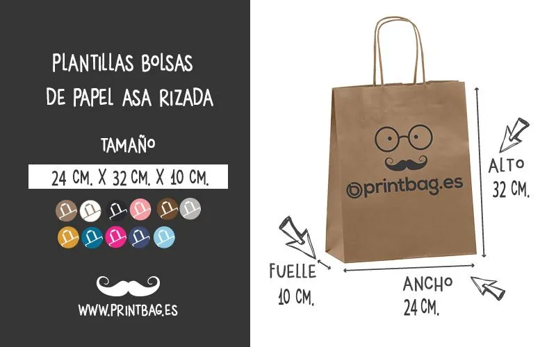 Plantillas bolsas de papel personalizadas