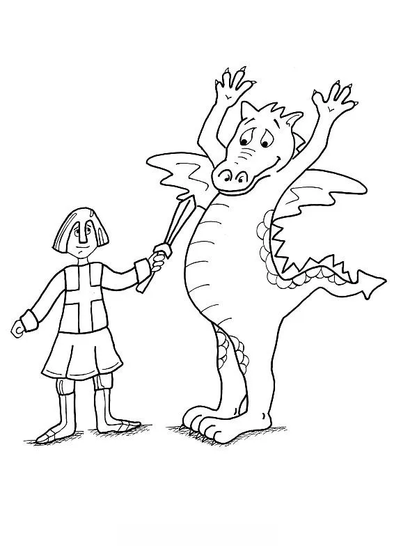 Dragón sant jordi para colorear - Imagui