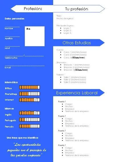 Plantillas para CURRICULUM (Word 2007) - curriculumsvitae.net