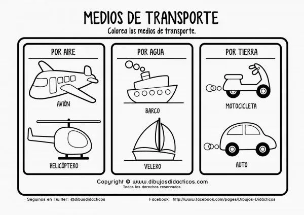 Plantillas de dibujos de medios de transportes para colorear ... Plantillas de dibujos de medios de transportes para colorear ...