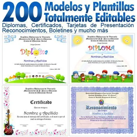 100 Plantillas Para Diplomas Infantiles, Preescolares - BsF 100,00 ...