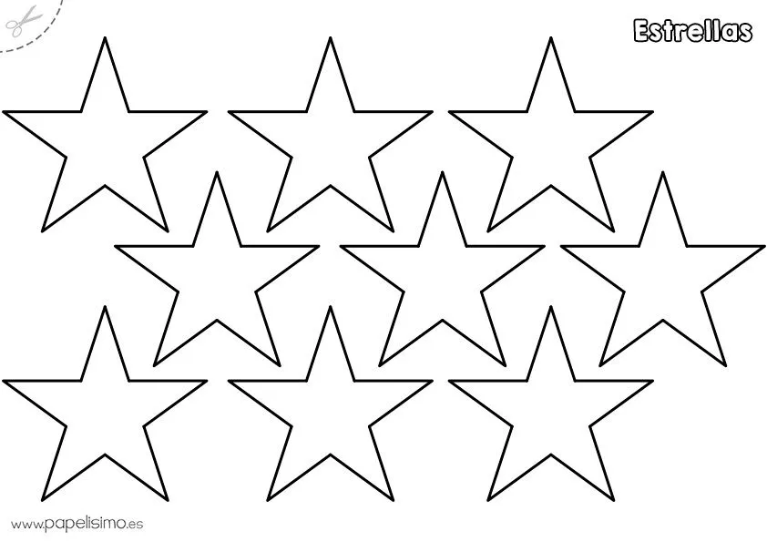 Plantillas de estrellas para imprimir - PAPELISIMO Plantillas de estrellas para imprimir - PAPELISIMO