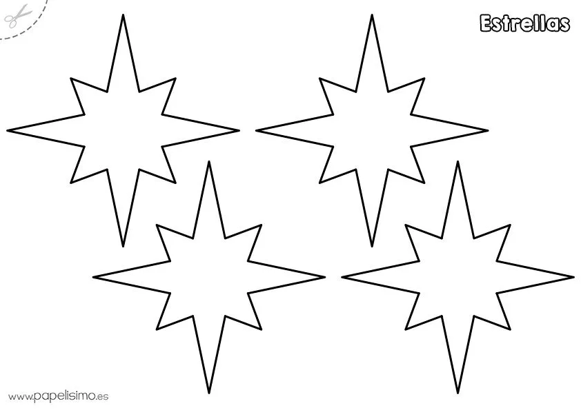 Plantillas de estrellas para imprimir | Papelisimo Plantillas de estrellas para imprimir | Papelisimo