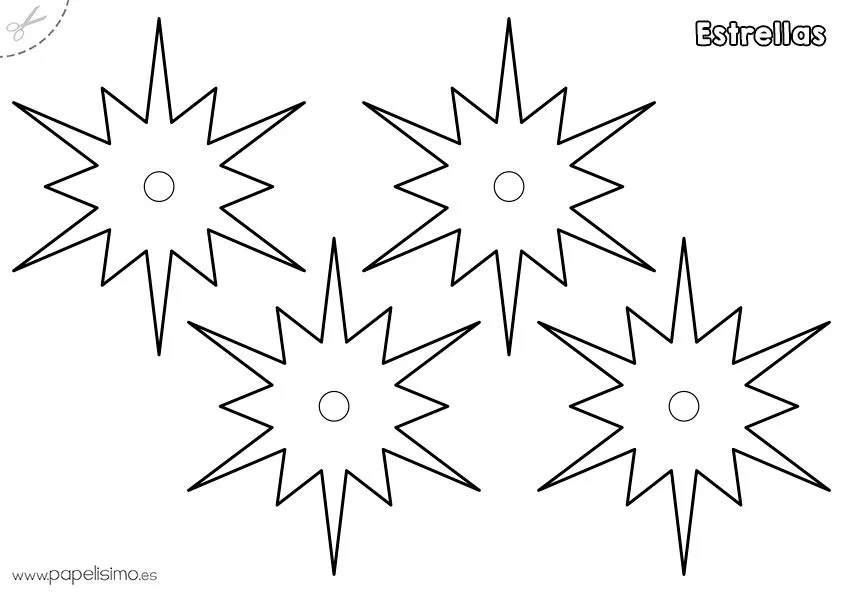 Plantillas de estrellas para imprimir | Papelisimo Plantillas de estrellas para imprimir | Papelisimo