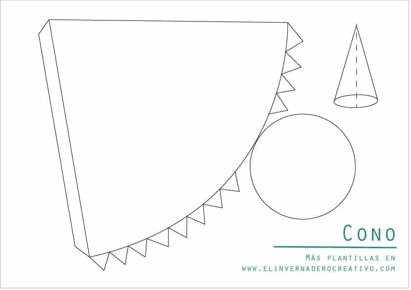 Plantillas de figuras geométricas: Cono y pirámides Plantillas de figuras geométricas: Cono y pirámides