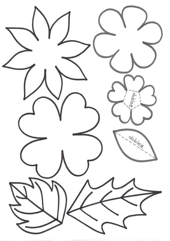 plantillas | Flores en foami moldes, Flores moldes, Artesanías de flores plantillas | Flores en foami moldes, Flores moldes, Artesanías de flores