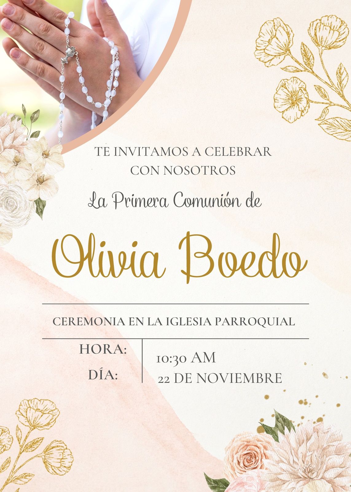 Plantillas de Frases Para Invitaciones De Primera Comunión online gratis |  Canva