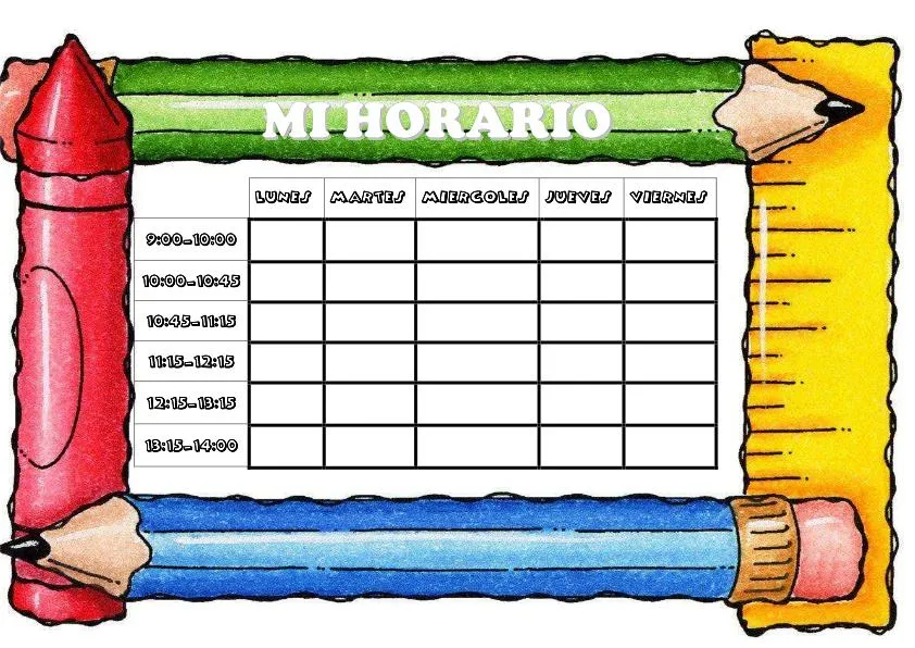 plantilla de horarios borde escolar colores-3 plantilla de horarios borde escolar colores-3