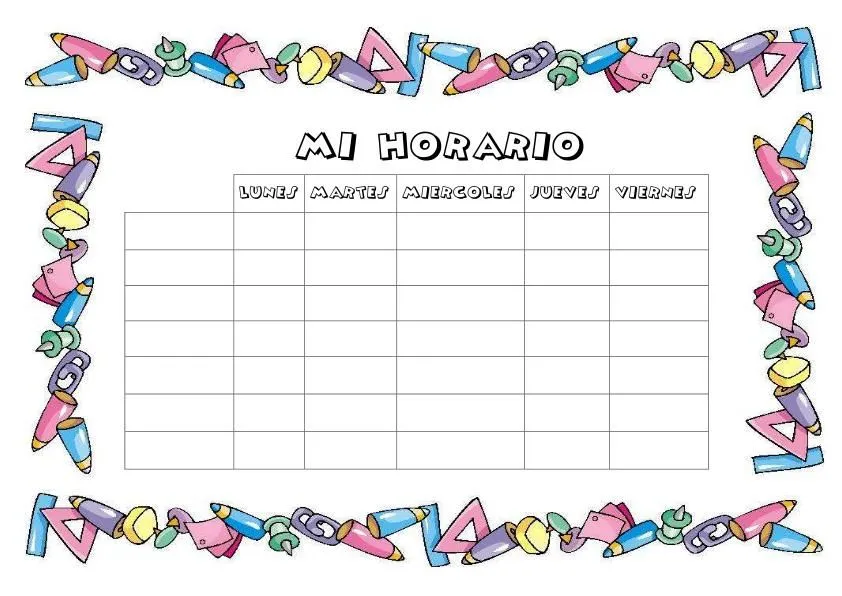 Nuestras Plantillas para realizar vuestros propios horarios ... Nuestras Plantillas para realizar vuestros propios horarios ...