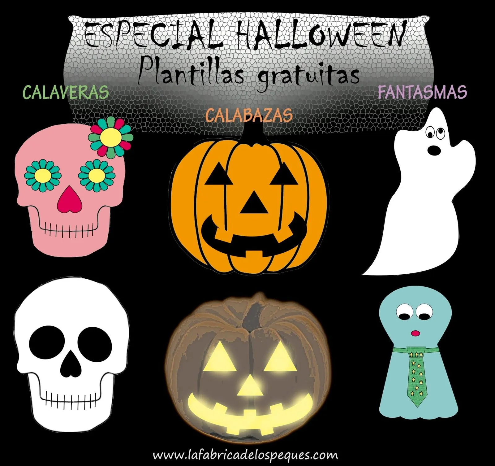 Plantillas e imprimibles gratis para Halloween: calaveras, calabazas y fantasmas. - La fábrica de los peques Plantillas e imprimibles gratis para Halloween: calaveras, calabazas y fantasmas. - La fábrica de los peques