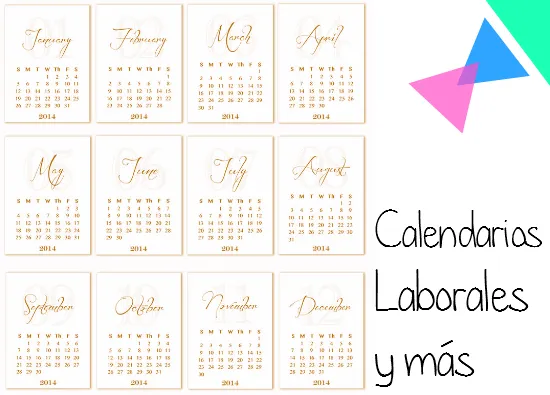 Plantillas para Imprimir Calendarios Laborales, Compactos ... Plantillas para Imprimir Calendarios Laborales, Compactos ...