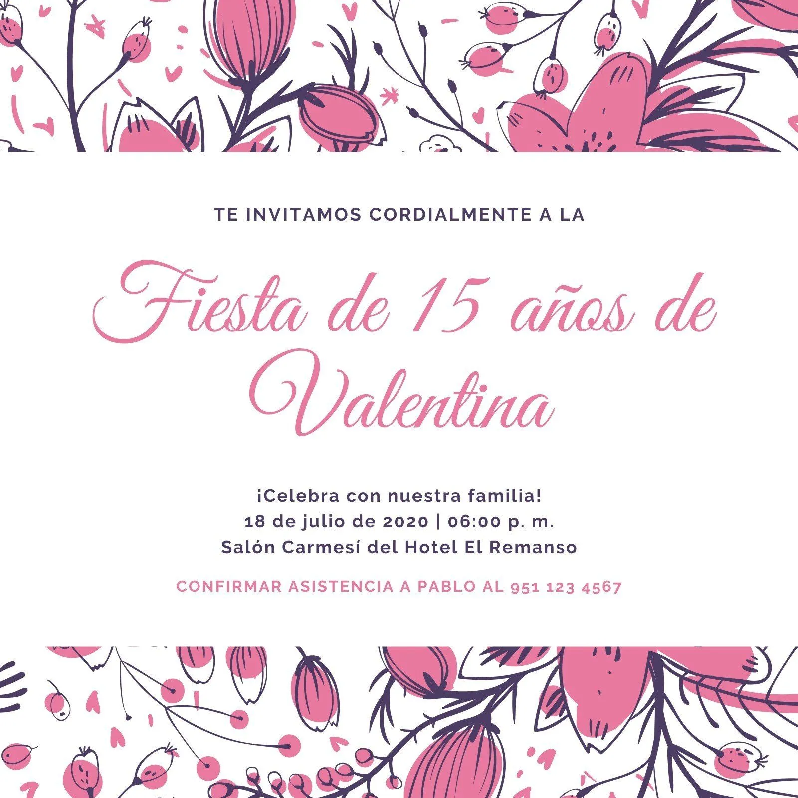 Plantillas de invitaciones para 15 años gratis | Canva