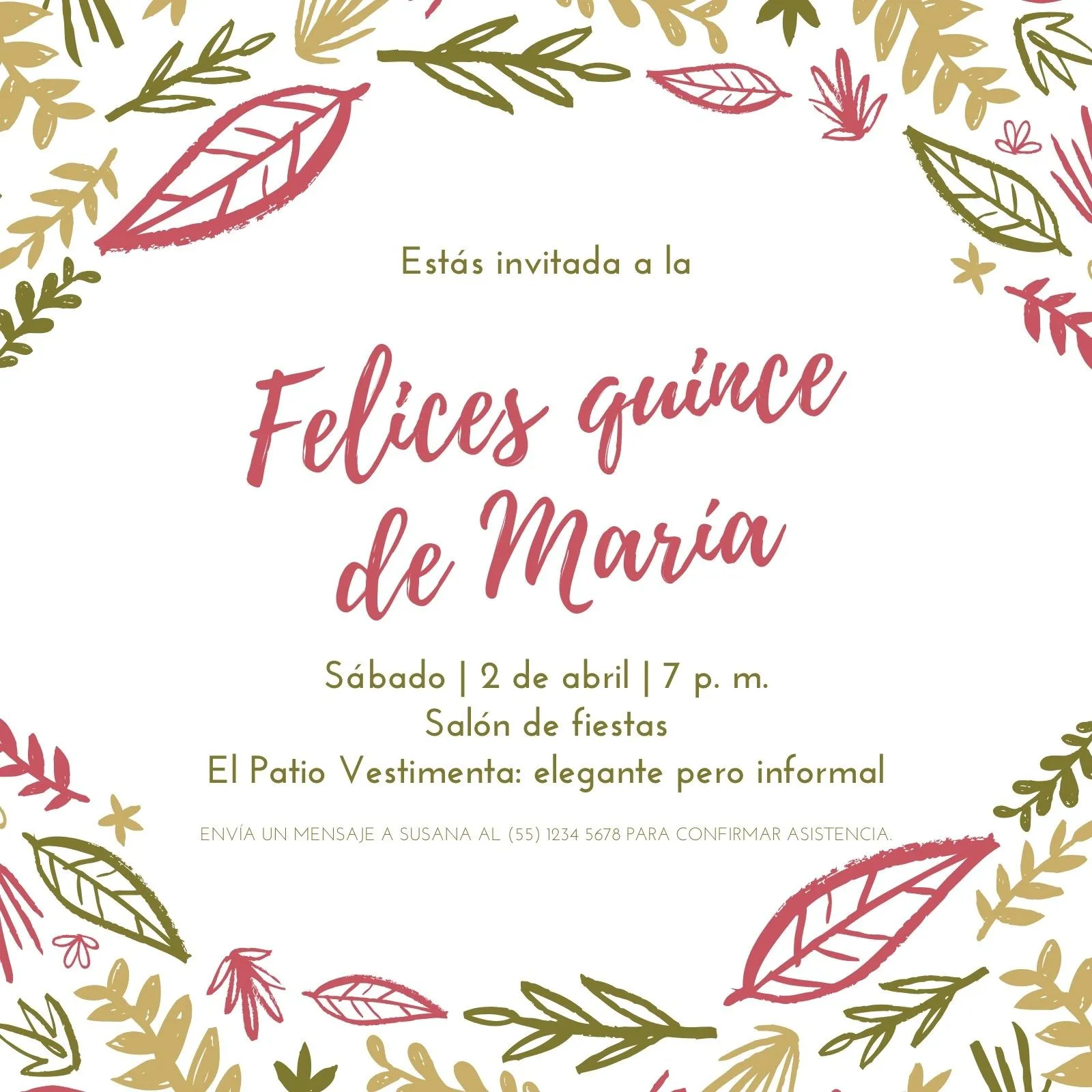 Plantillas de invitaciones para 15 años gratis | Canva