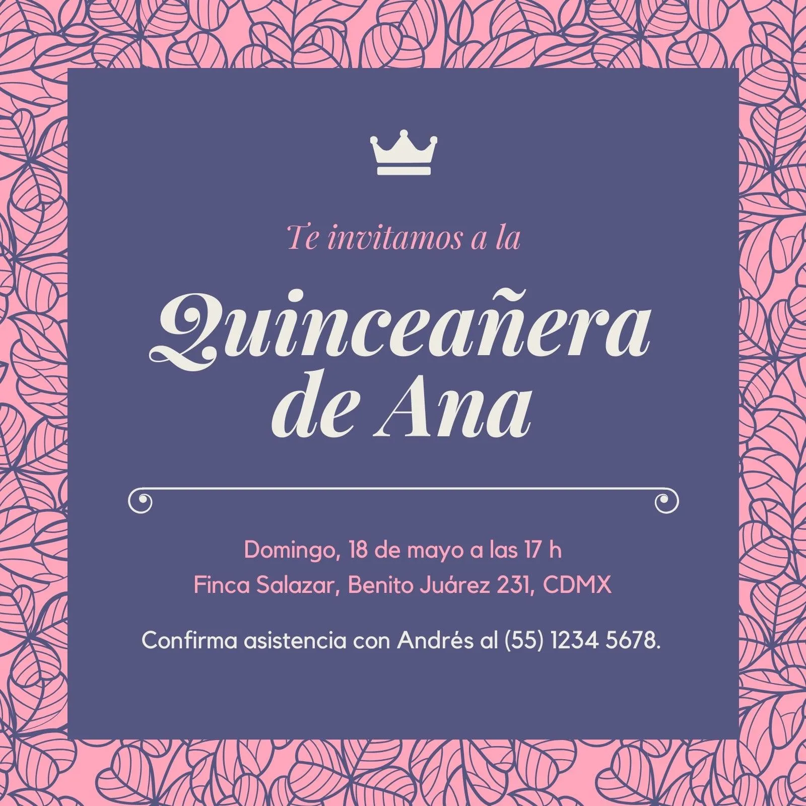 Plantillas de invitaciones para 15 años gratis | Canva