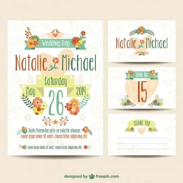 Plantillas de invitaciones de boda imprimibles | Descargar ...