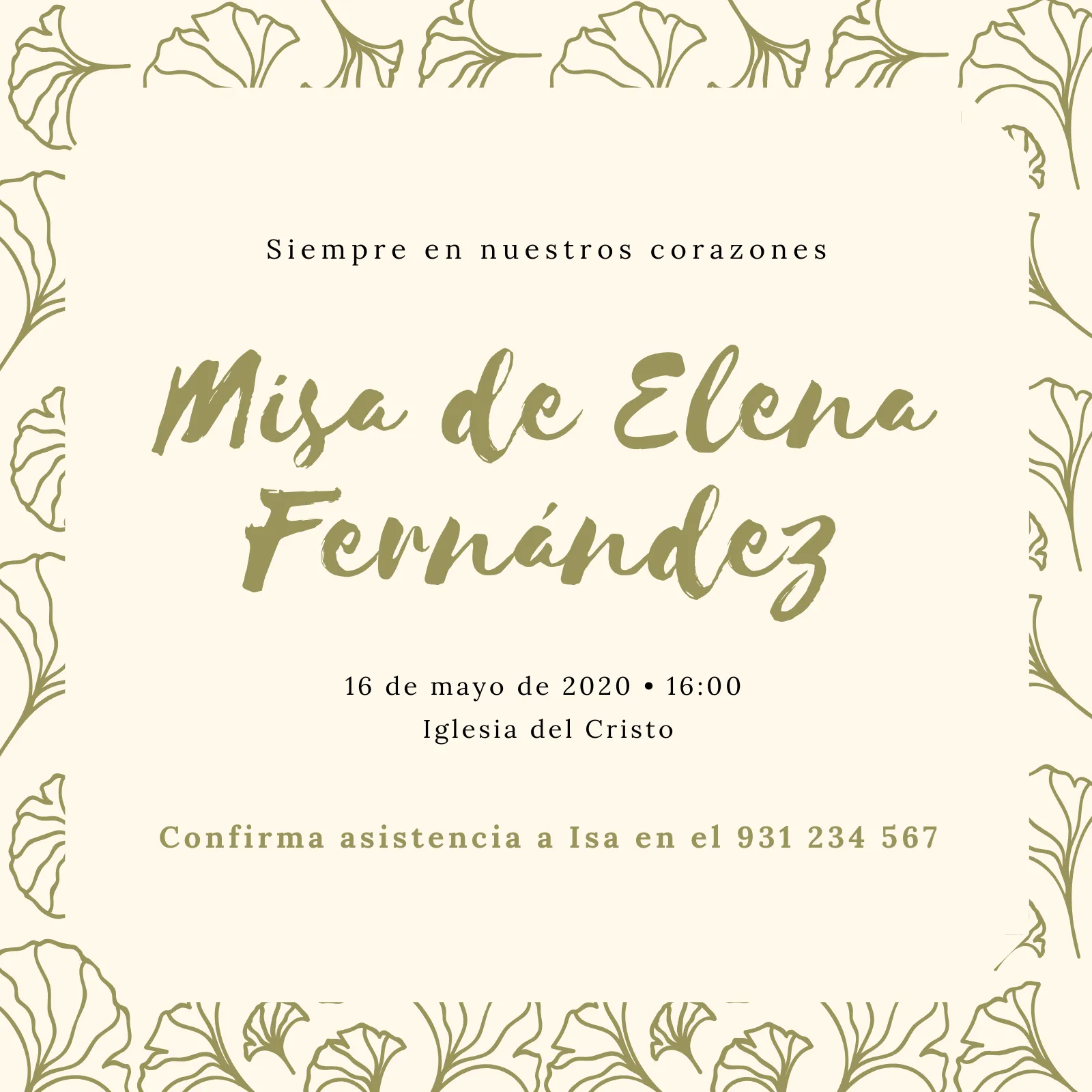 Plantillas de invitaciones a funeral editables | Canva