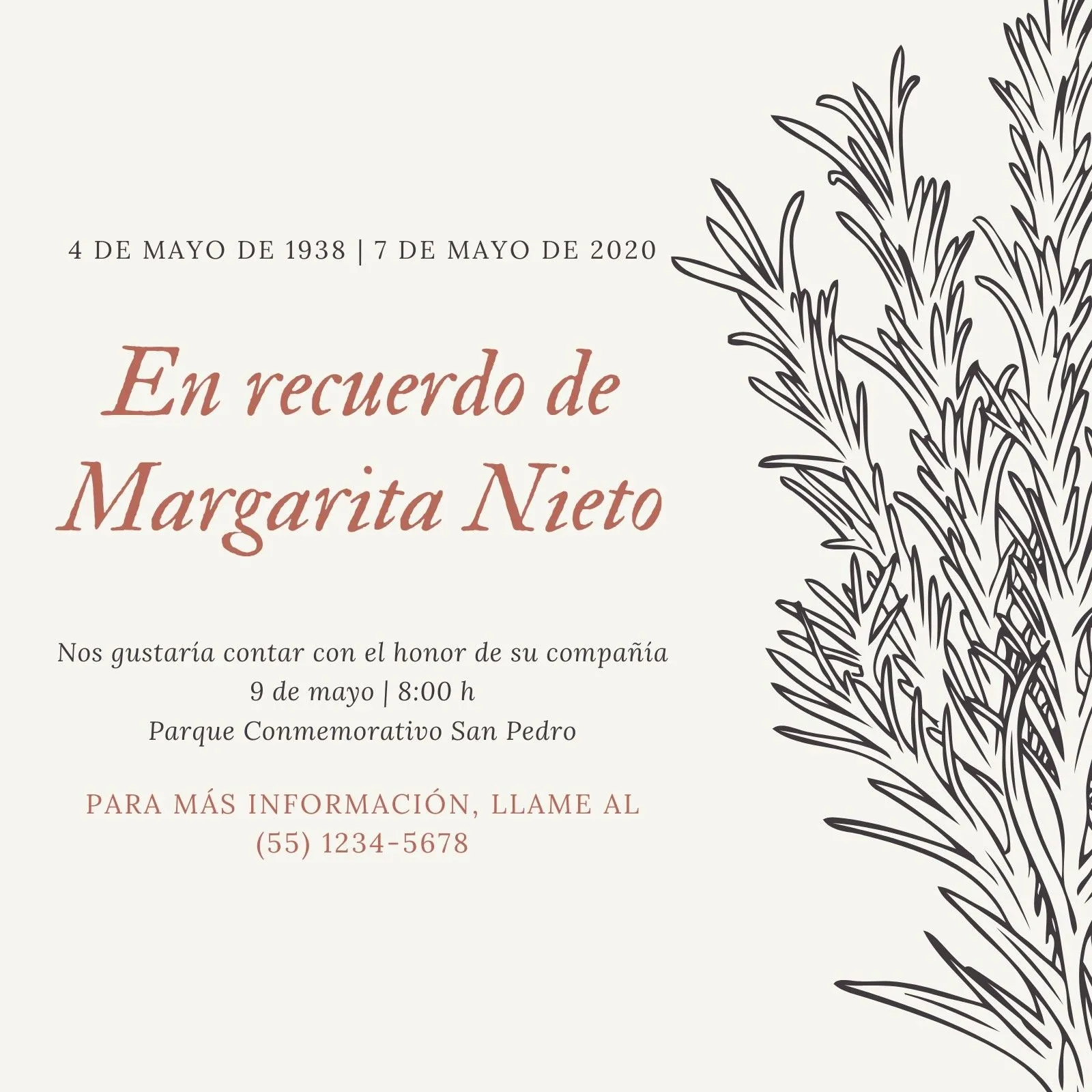 Plantillas para invitaciones de funeral gratis | Canva