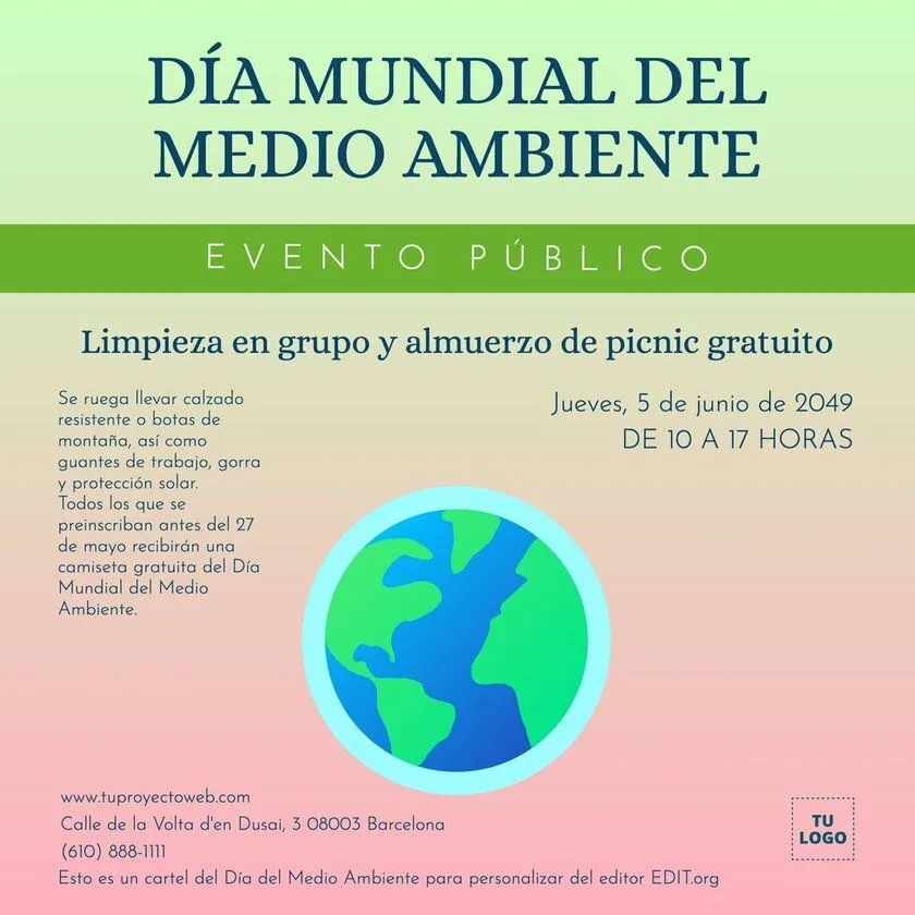 Plantillas para el Día Mundial del Medio Ambiente