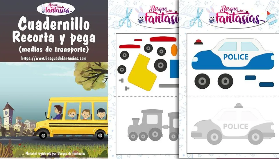 Plantillas recortables de medios de transporte para recortar y pegar Plantillas recortables de medios de transporte para recortar y pegar