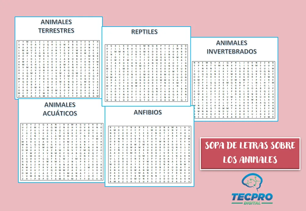 Plantillas de sopa de letras para imprimir gratis - Tecpro Digital
