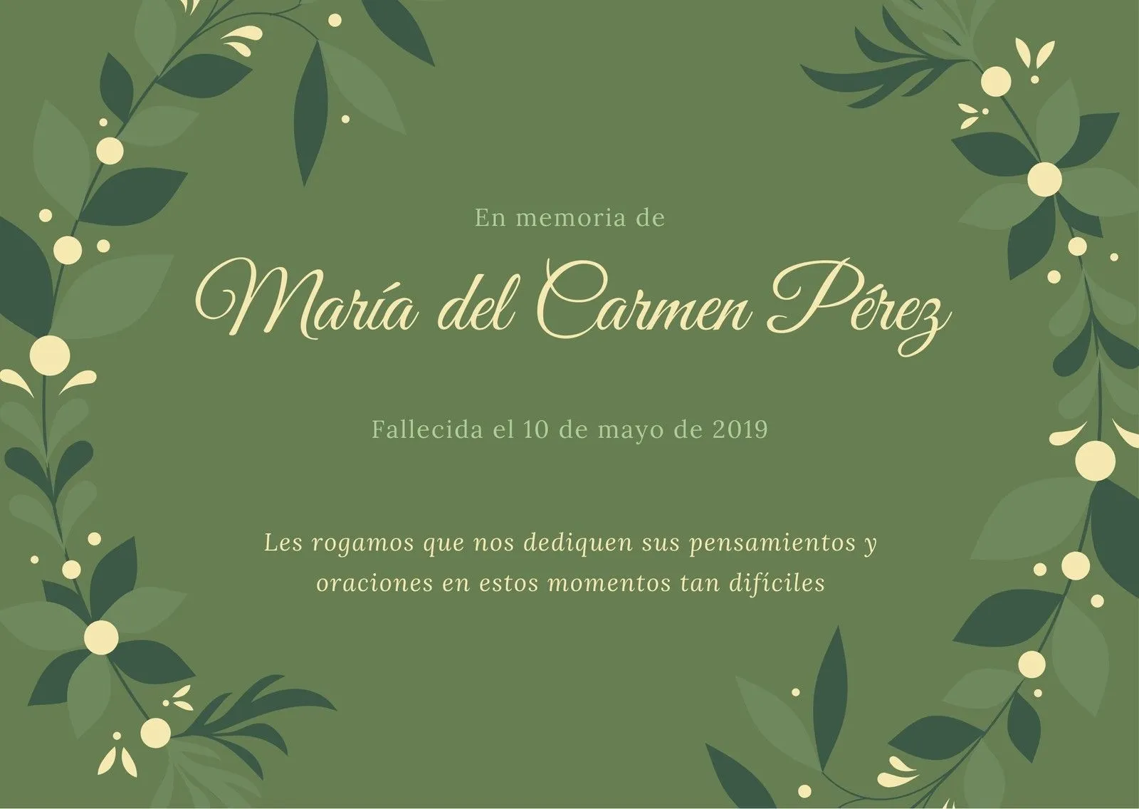 Plantillas de tarjetas para difuntos gratis | Canva Plantillas de tarjetas para difuntos gratis | Canva