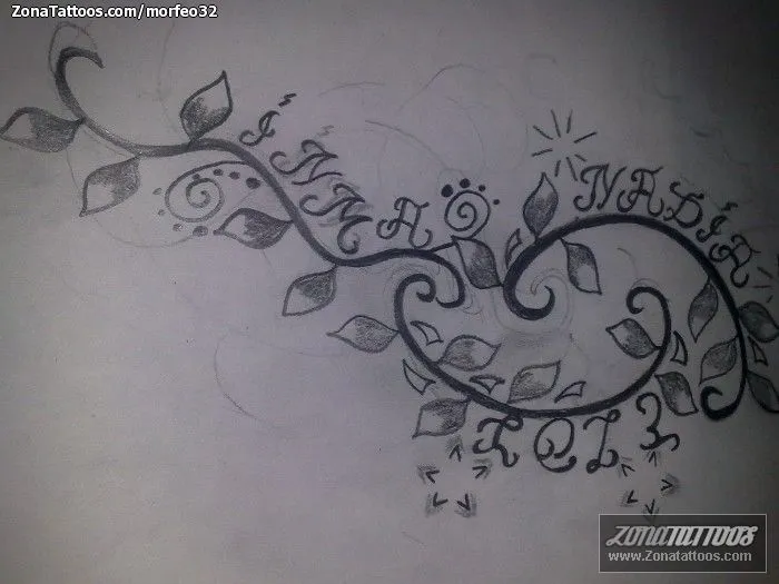 Plantilla/Diseño Tatuaje de morfeo32 - Enredaderas Nombres Plantilla/Diseño Tatuaje de morfeo32 - Enredaderas Nombres