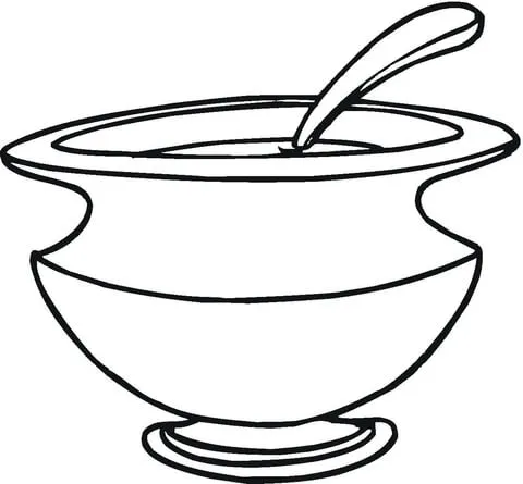 Plato de Sopa dibujo para colorear | SuperColoring.com