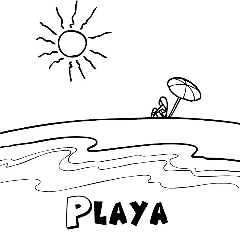 Playa para colorear - Imagui