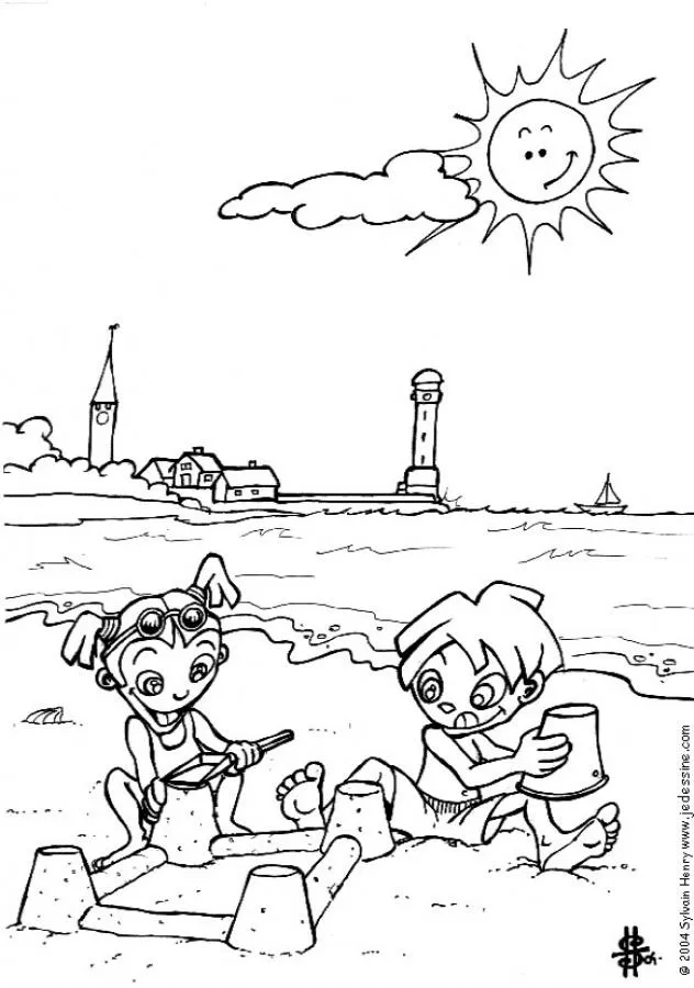 La playa - Colorear las 4 temporadas
