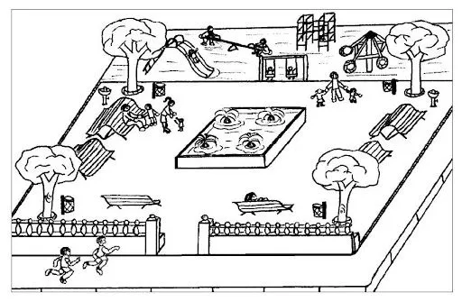 Dibujo de una plaza para niños - Imagui