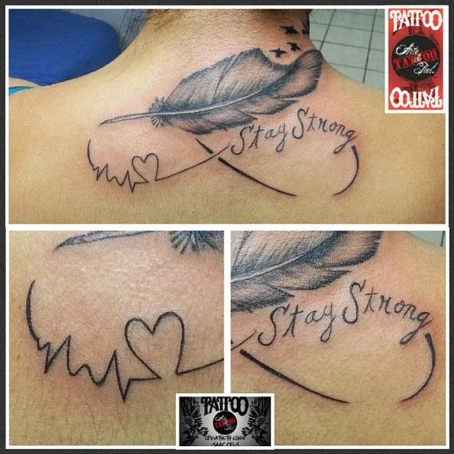 pluma #infinito #electrocardiograma #tattooarteypiel #tatuajes ...