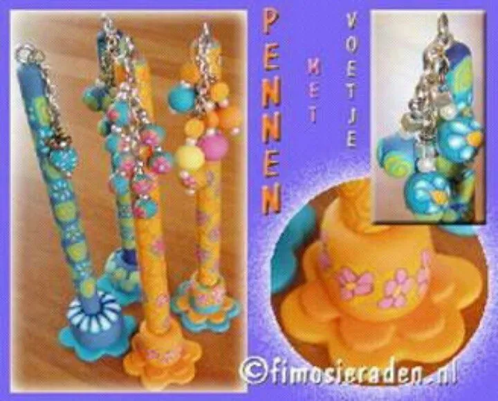 plumas elaboradas en pasta flexible o porcelana fría con cuentas ...