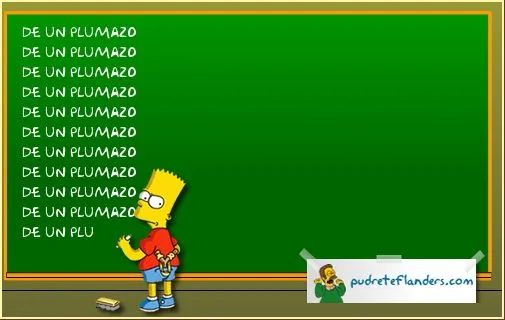De un plumazo: Escribir en la pizarra de Bart Simpson De un plumazo: Escribir en la pizarra de Bart Simpson