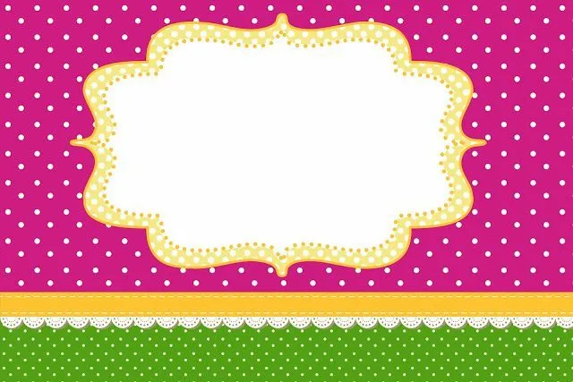 Poá Rosa e Verde - Kit Completo com molduras para convites ... Poá Rosa e Verde - Kit Completo com molduras para convites ...