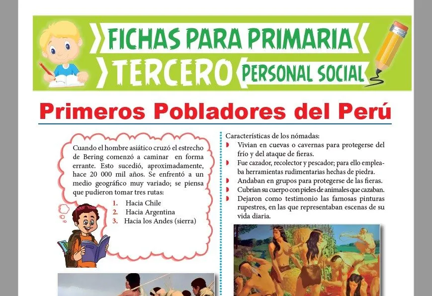 Primeros Pobladores Peruanos para Tercer Grado de Primaria 2023 Primeros Pobladores Peruanos para Tercer Grado de Primaria 2023